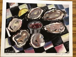 ACME OYSTERS Louisiana artist Kristi Jones Oil Print Seafood Art New Orleans - Picture 1 of 6