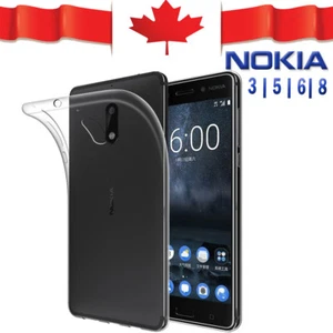 Soft Gel Ultra Clear Transparent Shockproof TPU Case Cover For Nokia 3 5 6 8 - Picture 1 of 6