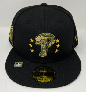 Philadelphia Phillies New Era Camo 2024 Armed Forces Day 59FIFTY Hat 7 5/8 - Picture 1 of 8