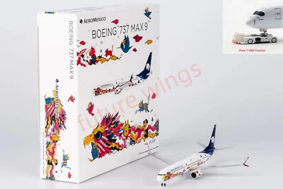 1:400 NG Models NG59014 AeroMexico B737 MAX9 XA-GQS Aircraft Model+Free Tractor - Image 1 of 4