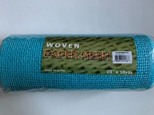 Woven Paper Mesh Turquoise Blue 10" x 10 yards New - Picture 1 of 3