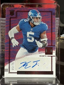 2022 Impeccable Red /75 Kayvon Thibodeaux Auto RC Giants Rookie - Bild 1 von 2
