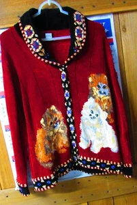 Weihnachtspullover mit Katzen vorne von Pullover Pulli, Größe M - Bild 1 von 5