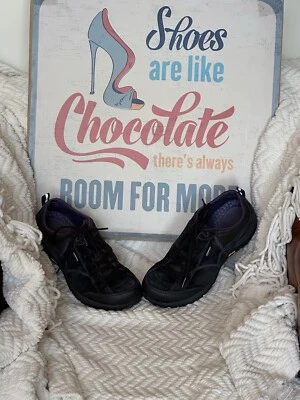 Dansko Black Suede Waterproof Paisley Sneakers Shoes ARCH Comfort Sz 41 10.5 US - Image 1 of 4