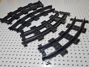 Lego Train Track, Narrow, Curve [85976] Black x4 - Picture 1 of 7