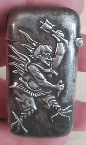 ANTIQUE VICTORIAN ERA 1800S BABA YAGA STERLING SILVER MATCH SAFE / BOX vafo - Picture 1 of 13