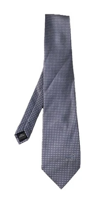 Corbata de hombre WEMBLEY azul poliéster con patrón geométrico bordado EX CON Foto 1 de 4