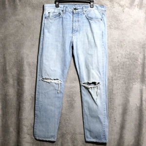 Rag Bone Jeans Mens 39x34 Light Wash Distressed Fit 2 Slim Benson Button Fly USA - Picture 1 of 18