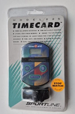 Vintage Sportline TimeCard Model 225 Digital Stopwatch in Original Package - Image 1 of 4