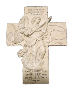 Vintage religious Inspirio wall hanging cross, angel Psalm 91:11, 2003 Zondervan - Picture 1 of 7