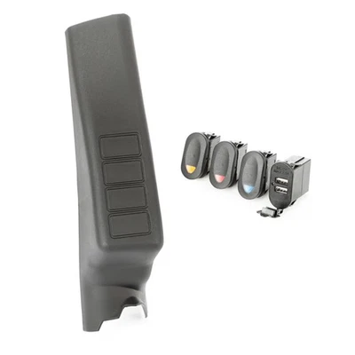 Rugged Ridge A-Pillar Pod Kit 3 Switch USB Fits 11-18 Jeep JK/JKU - Image 1 of 4