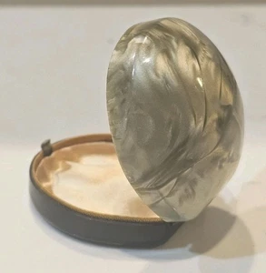 Vintage Trinket Jewelry Box Trinket Box Celluloid Hinged Shell - Marked - Afbeelding 1 van 9