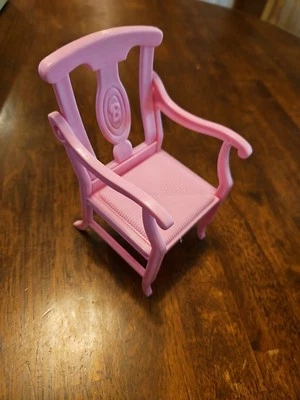 Barbie Pink  Chair  Doll House Used 1994 Dining Room, Teacher Chair  - Image 1 of 4