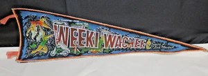 Vintage Weeki Wachee Frühling der lebenden Meerjungfrauen Florida Souvenir Wimpel - Bild 1 von 3