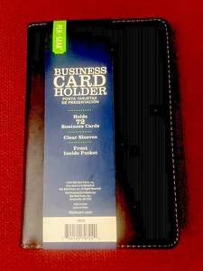 Schwarzes Kunstleder Visitenkartenbuch für 72 Karten - Bild 1 von 3