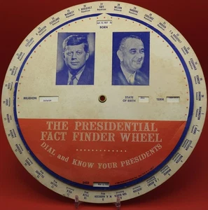 Vintage Birmingham News Presidential Fact Wheel 1963 Kennedy Johnson New York NY - Picture 1 of 3