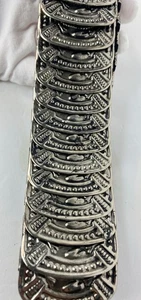 Vintage Retro Damen Metall Stretch Elastischer Gürtel mit Rund Oval Gürtel - Bild 1 von 14