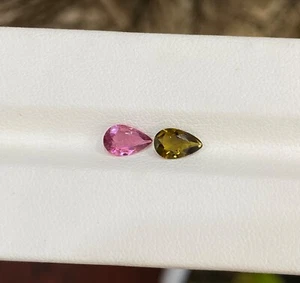 1.03 ct Best Grade / Natural Tourmaline - 8x5 Fancy Pair Pear - Video !! - Bild 1 von 2