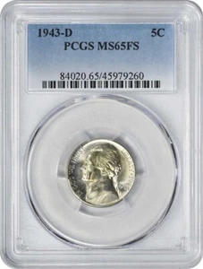 1943-D Jefferson Nickel MS65FS PCGS - Picture 1 of 2