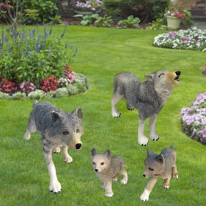 4pcs/set Wolf Animal Figures Zoo Playset - Picture 1 of 12