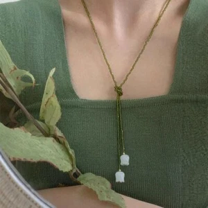 Lily of The Valley Pendant Necklaces Crystal Collar Choker Jewelry - Picture 1 of 7