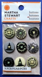 Elegant Witch Buttons Martha Stewart Crafts Halloween poison spiderweb beware - Picture 1 of 1