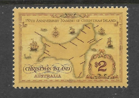 CHRISTMAS IS 1993 $2 DISCOVERY MAP 1v  MNH Cover