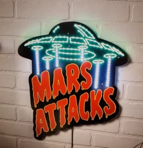 Geist Halloween Mars Attacks Neon LED Leuchtschild Neu im Karton - Bild 1 von 1