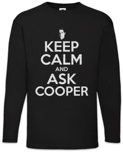 Keep Calm And Ask Cooper Herren Langarm T-Shirt Twin Fun Peaks Dale Cooper - Picture 1 of 1