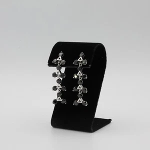 Platinierte schwarze Zirkonia Ohrstecker hypoallergen - Bild 1 von 7