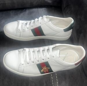 Women's Gucci Authentic Ace Sneaker with Bee US 10 /40 EU pre-owned w Box ❤️💚🐝