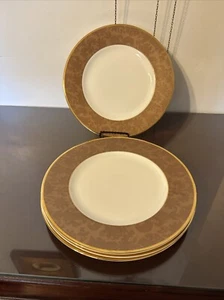 Mikasa Damask Copper MN251 Set Of 4 Dinner Plates Excellent Condition - Picture 1 of 22
