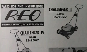 REO Wheel Horse Walk-Behind Rotary Lawn Mower Owner & Parts Manual LS 2047 2027 - Picture 1 of 1
