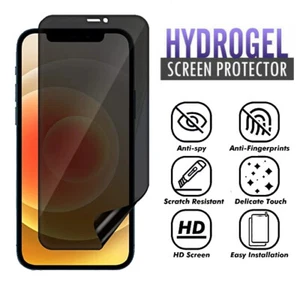 2-Pack Privacy Hydrogel Screen Protector For iPhone 16 15 14 13 12 11 Pro Max XR - Picture 1 of 12