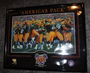 AMERICAS PACK SUPER BOWL XXXI 1997 OFFICIAL POSTER HAND SIGNED Andrew Goralski - Picture 1 of 6