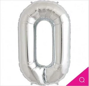 Decrotex 0 Zero Helium Foil Balloon 83 cm 32.5 Inches Birthday Silver - Picture 1 of 1