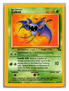 Zubat 57/62 - Pokémon Fossil Regular Excellent Condition - Picture 1 of 2