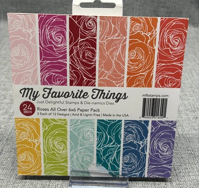 My Favorite Things Roses All Over Scrapbooking Paper Pad 6x6 Cardstock Craft NEW - Image 1 of 4