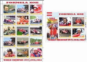 Stamp sheet+block Formula one Austria Race issue 1975, 1976, 1984 Abkhazia 2020 - Picture 1 of 1
