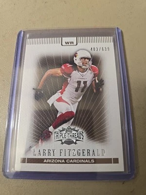 2007 LARRY FITZGERALD TRIPLE THREADS SEPIA CARD. ARIZONA CARDINALS. 402/639. - Image 1 of 2