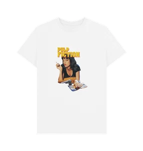 PREMIUM OFFICIAL Pulp Fiction Vintage Mia Wallace White T-Shirt - Picture 1 of 3