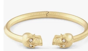 Philipp Plein Herren Armband Armreif Edelstahl IP Gold 3D TOTENKOPF PJ8AA07BL - Bild 1 von 8