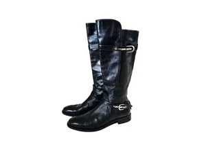 Cesare Paciotti Black Leather Riding Boots Red Sole Women’s Made in Italy. - Picture 1 of 11