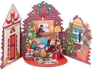 Weihnachtskarte 3D Pop Up Karte Klappkarte Christmas Weihnachten Katze Katzen - Bild 1 von 4