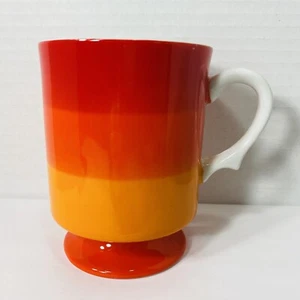 Holt Howard Kaffeetasse Becher rot orange Streifen Keramik MCM Vintage 1966 *LESEN* - Bild 1 von 8