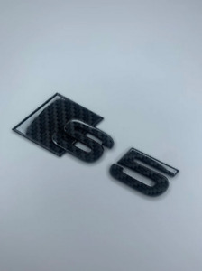 S5 For AUDI Emblem Badge Carbon Fibre Logo Car Auto NEW 2023