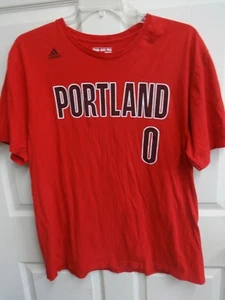 Vintage Portland Trailblazers Damian Lillard # 0 Jersey T-Shirt Men XL Adidas - Picture 1 of 4