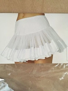 Leg Ave Petticoat Satin Trimmed White with White Stripe-A1036 - Picture 1 of 2