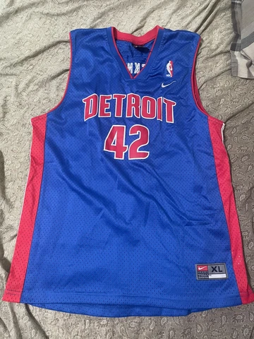 Vintage Nike Jerry Stackhouse Detroit Pistons NBA Jersey Youth Large L & Adults Cover