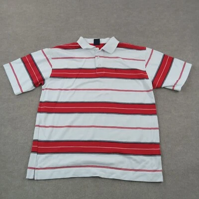 Camisa Polo Karl Kani Para Hombre Talla XL Roja Blanca Rayas Manga Corta Informal Logo Foto 1 de 4